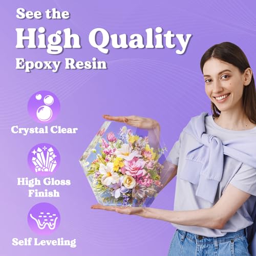 LET'S RESIN 1/2 Gallon Casting Epoxy Resin,Bubble Free & Crystal Clear Epoxy Kit,2 Part Resin and Hardener for Jewelry Making,Crafts,Art - Image 2