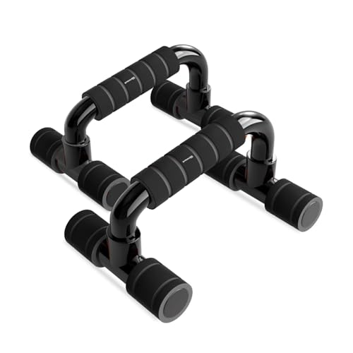 Strauss Moto Push-Up Bar, Pair |Non-Slip, Sturdy Exercise Equipment for Home or Gym Workout |Ideal for Upper Body Strength Training, Muscle Building, Push-Ups & Planks | Portable Gym Equipment,(Black) - Image 1