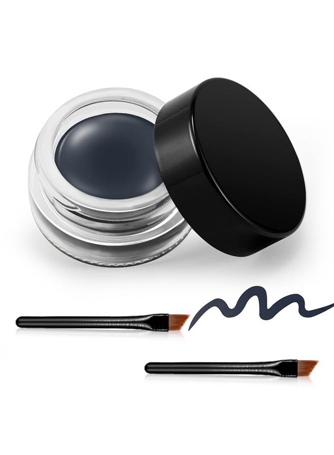 Erinde Gel Eyeliner, Waterproof Long Lasting Cream Eyeliner Gel, High-Intensity Pigments Smudge-Proof Eye Liner Makeup, Eyeshadow Primer Eyeliner with 2PCS Eyeliner Brushes 08# Dark Gray  - Image 1