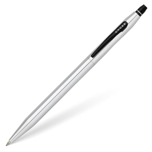 Cross Click Chrome & Black Refillable Rollerball Pen – Medium Point, Black Ink, Presented in a Luxury Gift Box - Image 4