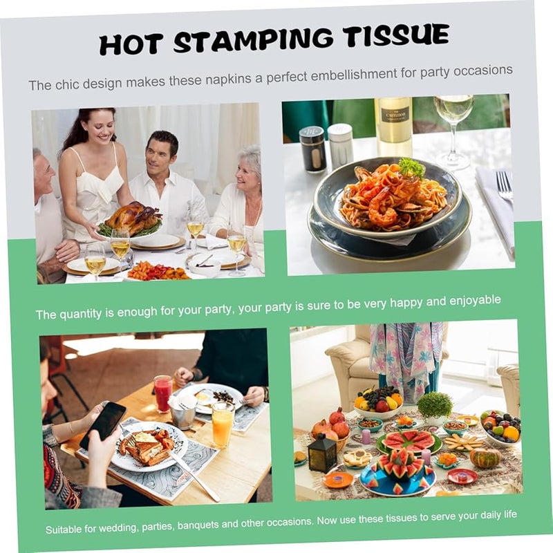 Gold Foil Printed Disposable Wedding Napkins 40pcs Soft Party Tissues for Table Decoration - Image 4