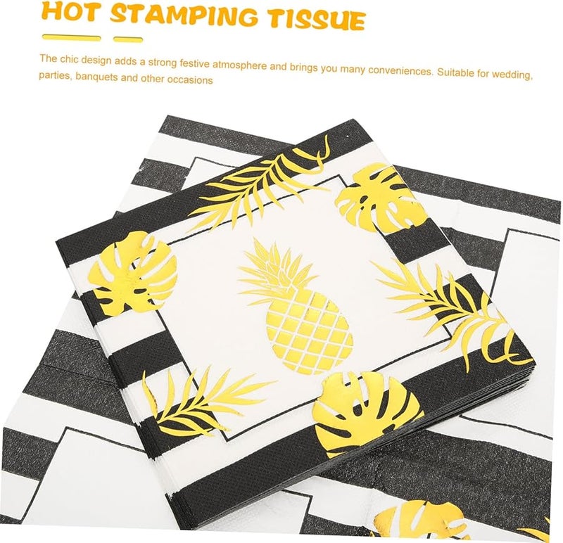 Gold Foil Printed Disposable Wedding Napkins 40pcs Soft Party Tissues for Table Decoration - Image 3