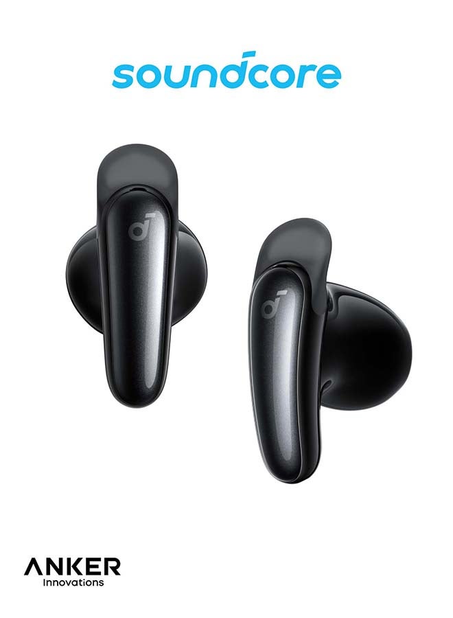 Soundcore Liberty Buds by Anker, Semi-in-Ear Design, Removable Ear Fins, Real-Time Adaptive Noise Cancelling, Fast Charging, Wireless Bluetooth Earbuds,Translation Earbuds, 30H Playtime black