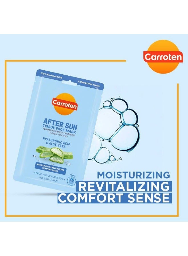 Carroten After Sun Hydrating Tissue Face Mask With Hyaluronic Acid & Aloe Vera 1 X 20 ML - Image 2