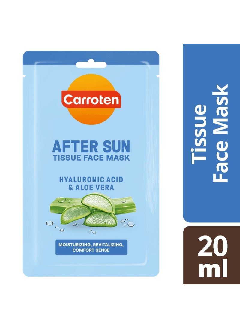Carroten After Sun Hydrating Tissue Face Mask With Hyaluronic Acid & Aloe Vera 1 X 20 ML - Image 3
