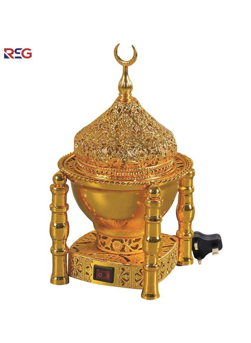 أر أس جي RSG – تصميم فاخر لبخور العود الموقد مبخرة الكهربائية ذهبي – WF-A032  - Image 2