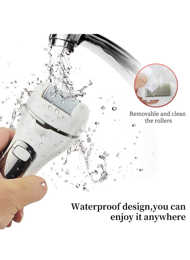 Generic Electric Callus Remover for Feet with 3 Roller Heads 2 Speed Rechargeable Waterproof Professional Pedicure Kit 18 in 1 Foot File Tools Perfect for Dead Hard Cracked Dry Skin,White. - Image 4