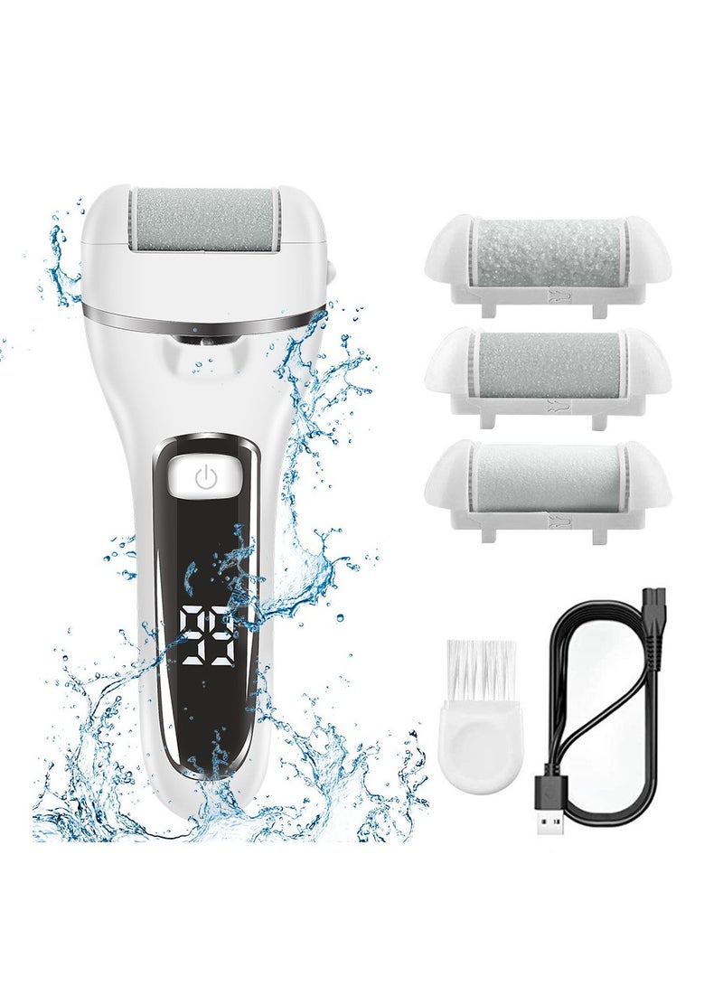 Generic Electric Callus Remover for Feet with 3 Roller Heads 2 Speed Rechargeable Waterproof Professional Pedicure Kit 18 in 1 Foot File Tools Perfect for Dead Hard Cracked Dry Skin,White. - Image 5