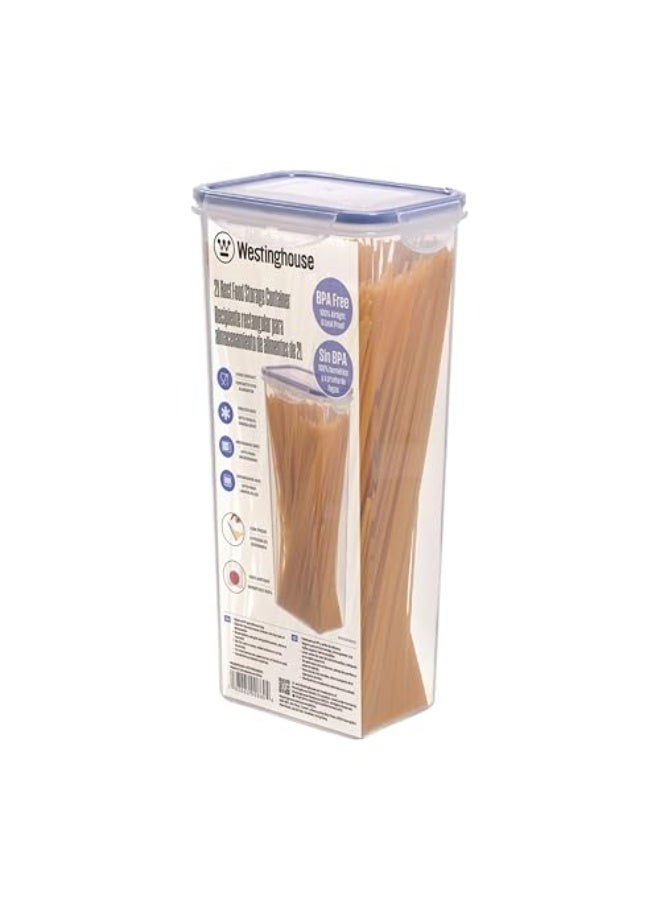 Westinghouse 2.0L Tall Rectangular Food Storage Box | BPA-Free Plastic | Airtight Lid | Ideal for Grains, Pasta & Cereals - Image 2