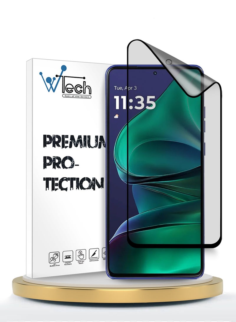 Wtech Motorola Edge 60 Stylus 5G 2025 Premium Nano Ceramic Full Glue Full Cover Matte Flexible Screen Protector (MSCNMN) - Clear/Black - Image 1