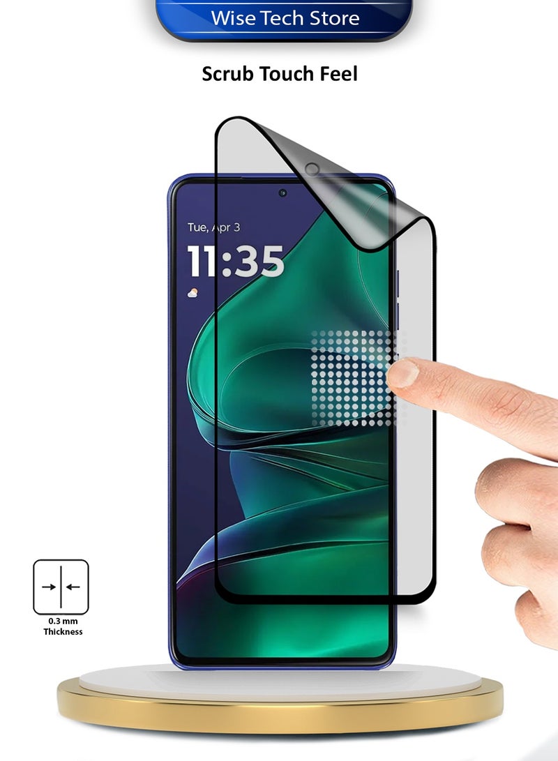 دبليو تيك حامي شاشة مرن مات لموتورولا إيدج 60 ستايلس 5G 2025، سيراميك نانو فاخر، لصق كامل، تغطية كاملة (MSCNMN) - شفاف/أسود - Image 3