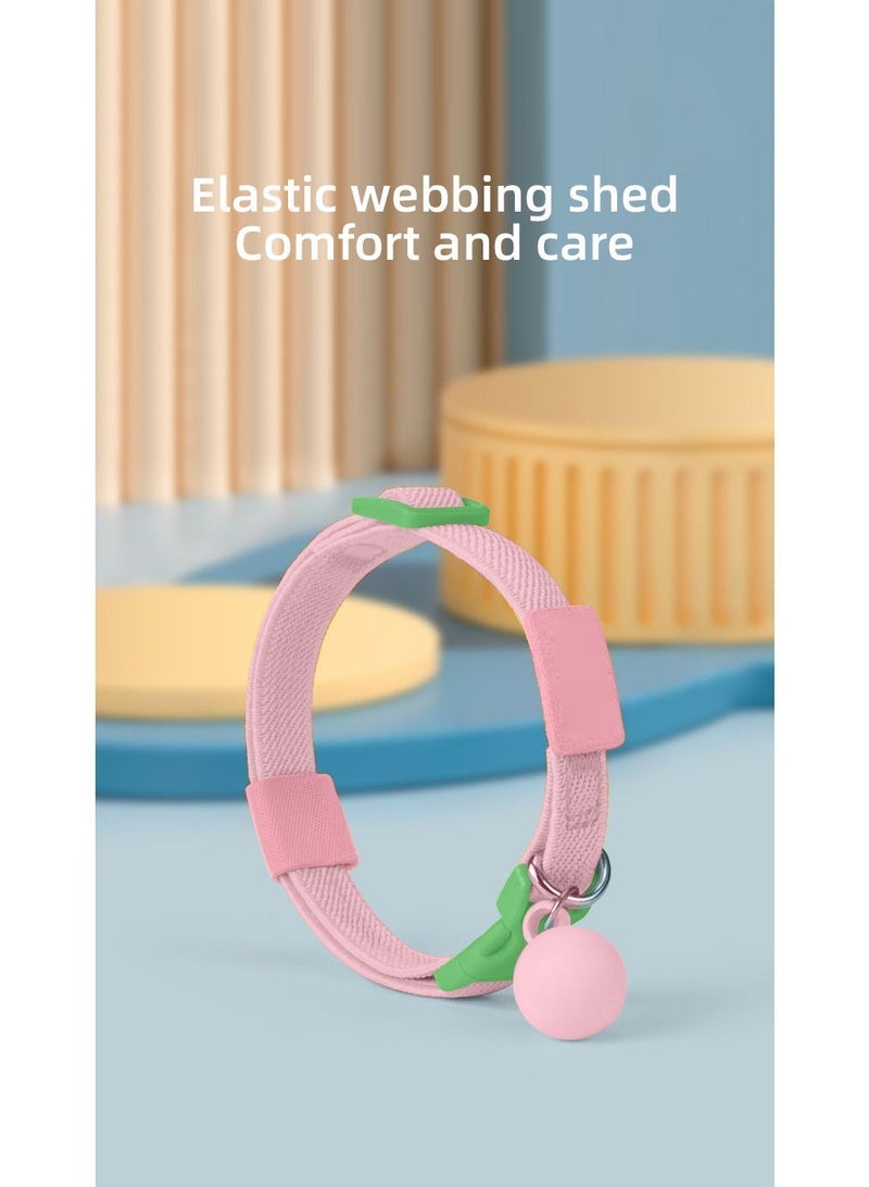 طقم أطواق قطط قابلة للتعديل (أصفر، بني، وردي) مع مشبك أمان ينفصل تلقائياً وجرس قابل للإزالة وزينة كرة ماكرون - Image 5