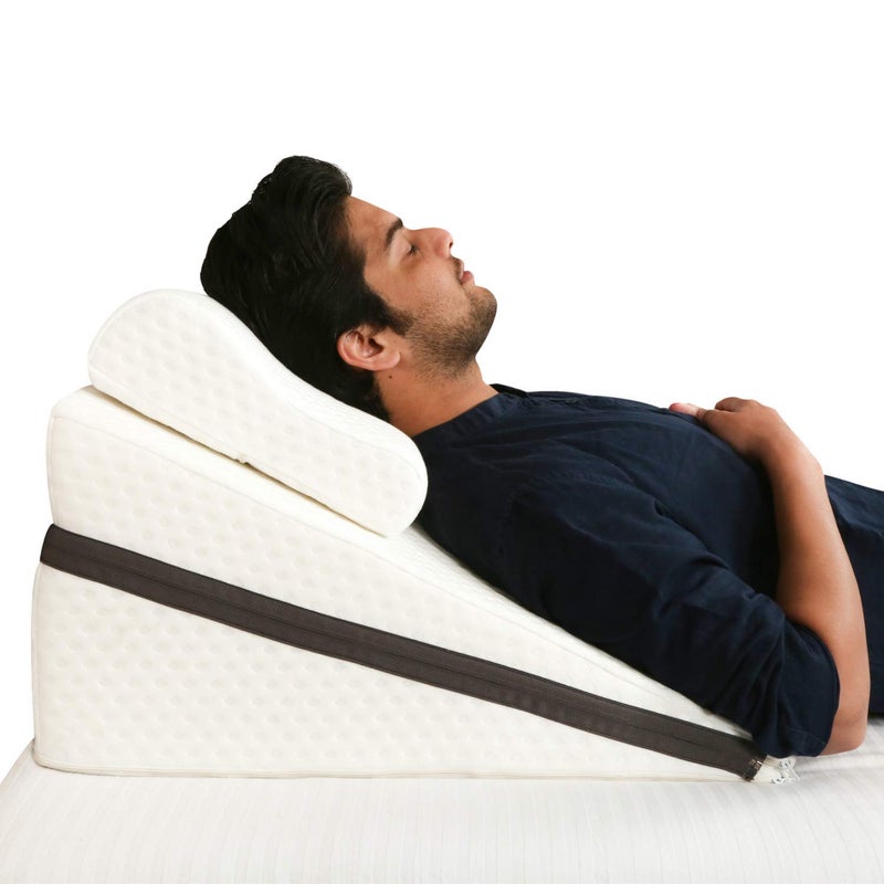 Metron Metron Adjustable Height In 3In1 Bed Wedge Pillow For Acid Reflux Gerd For Back Support Restful Sleep Medium Firm SupportMedicalGrade Supportive Sponge Size 24X24X12 Inches FoamMulticolor  - Image 1