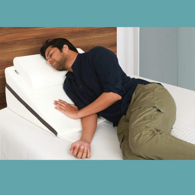 Metron Metron Adjustable Height In 3In1 Bed Wedge Pillow For Acid Reflux Gerd For Back Support Restful Sleep Medium Firm SupportMedicalGrade Supportive Sponge Size 24X24X12 Inches FoamMulticolor  - Image 3