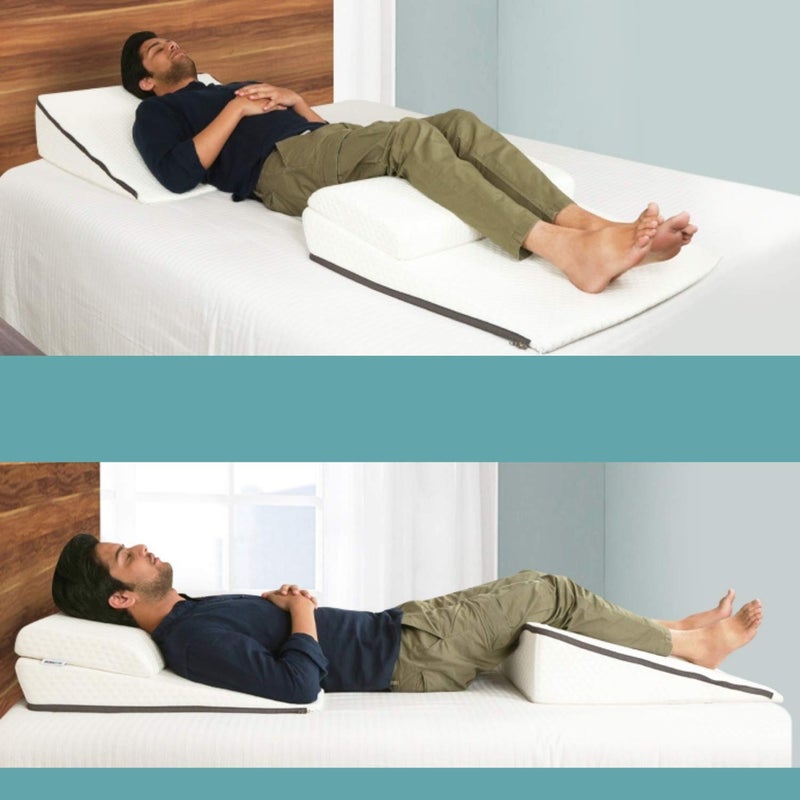 Metron Metron Adjustable Height In 3In1 Bed Wedge Pillow For Acid Reflux Gerd For Back Support Restful Sleep Medium Firm SupportMedicalGrade Supportive Sponge Size 24X24X12 Inches FoamMulticolor  - Image 5