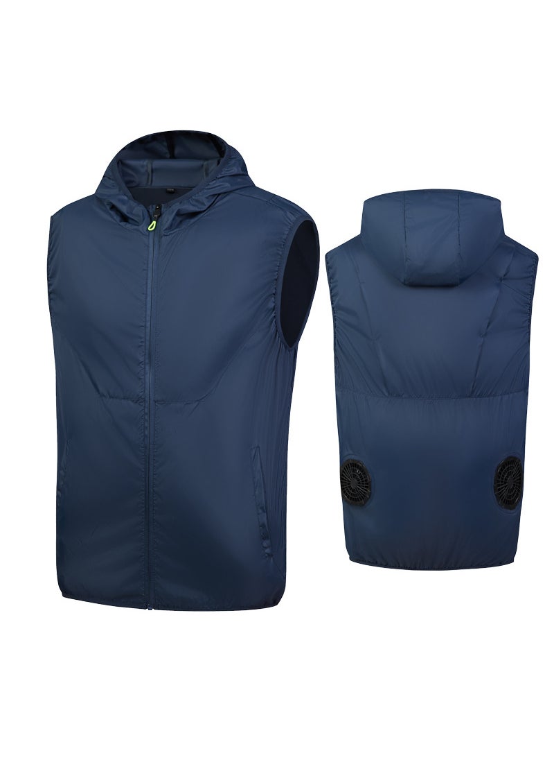 Summer Cooling Vest with Fan Workwear Blue hooded [single coat without accessories]] 