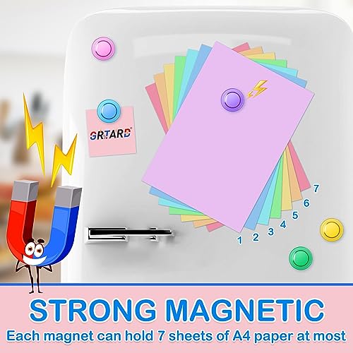 Grtard 45 Pcs Magnets for Whiteboard, Round Refrigerator Magnets Fridge Magnets Whiteboard Magnets, Dry Board Decorative Magnets Teacher Supplies for School, Home, Office (Colorful, 3cm/1.18 inch) - Image 5