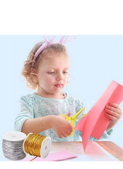 Y&D 4Rolls Metallic Cord Rope Thread String Ribbon Tinsel Bead Diy Craft Making Cord For Wedding Ornaments Gift Wrapping Tags Jewelry Gold Silver  - Image 2
