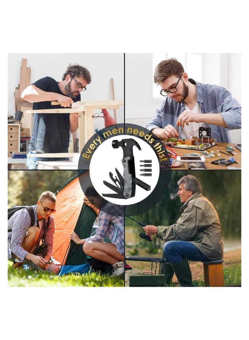 SOLARAE 13-in-1 Survival Multi Tool Hammer - Essential Camping Accessories for Men, Dad Gifts, Perfect Stocking Stuffers for Him, Boyfriend, Husband, Grandpa, Women’s Birthday, Valentine’s, and Father’s Day. - Image 4