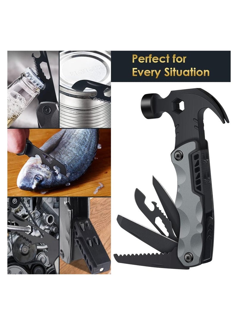SOLARAE 13-in-1 Survival Multi Tool Hammer - Essential Camping Accessories for Men, Dad Gifts, Perfect Stocking Stuffers for Him, Boyfriend, Husband, Grandpa, Women’s Birthday, Valentine’s, and Father’s Day. - Image 2