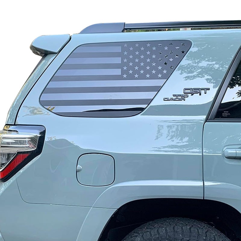 Zxiaochun Rear Window American Flag Decal Fits Toyota 4Runner 5th Gen 2010-2017 2018 2019 2020 2021 2022 2023 2024, Precut Back Side Window Glass USA Flag Vinyl Sticker Accessories(Matte Black) - Image 3