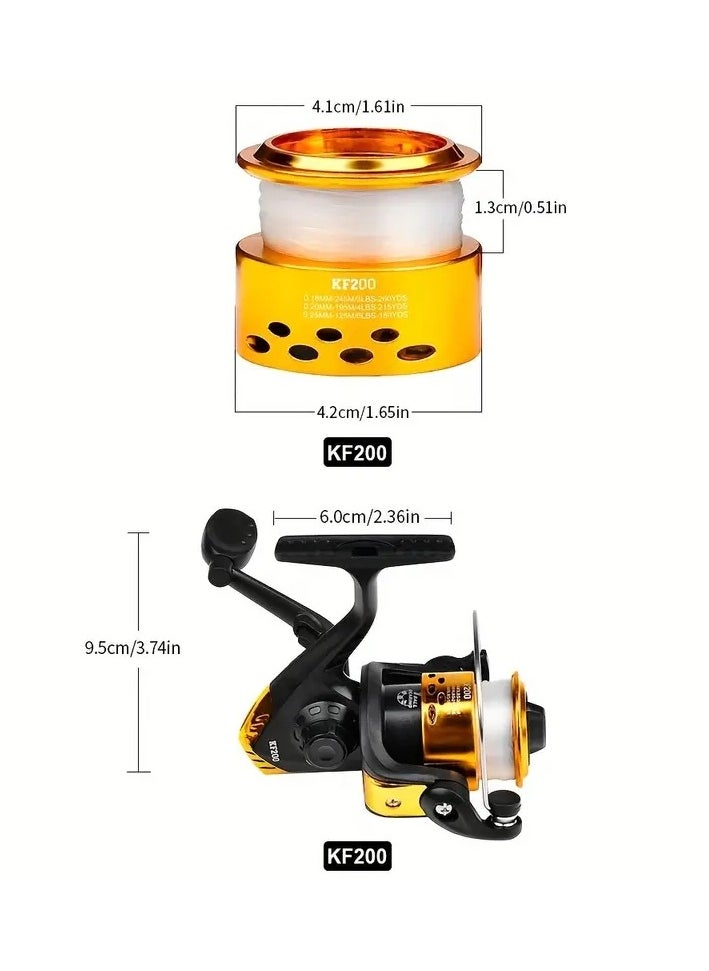 Gonice 1pc Gear Ratio 5.2:1 Spinning Reel With Fishing Line, Portable 1BB Plastic Fishing Reel, Fishing Supplies  - Image 5