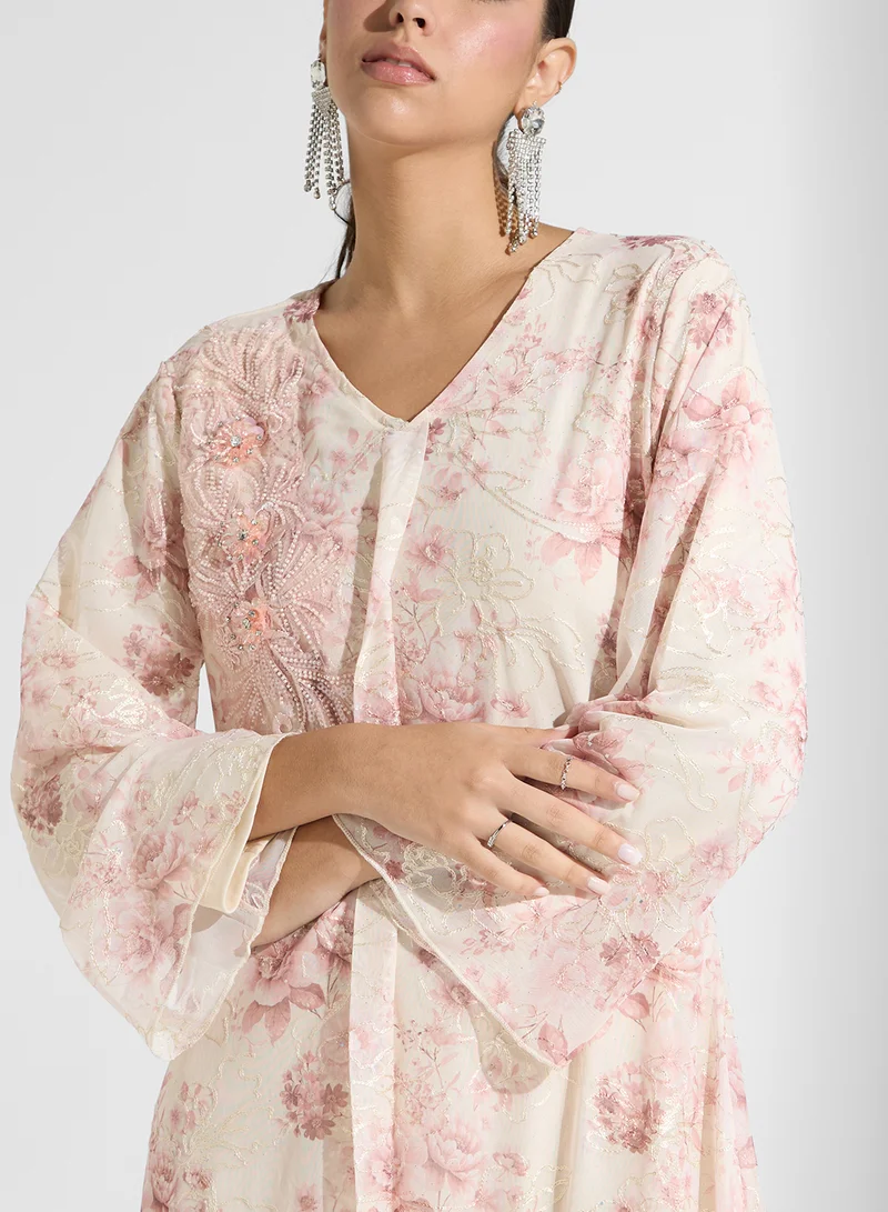 خزانة Floral Chiffon Maxi Dress
