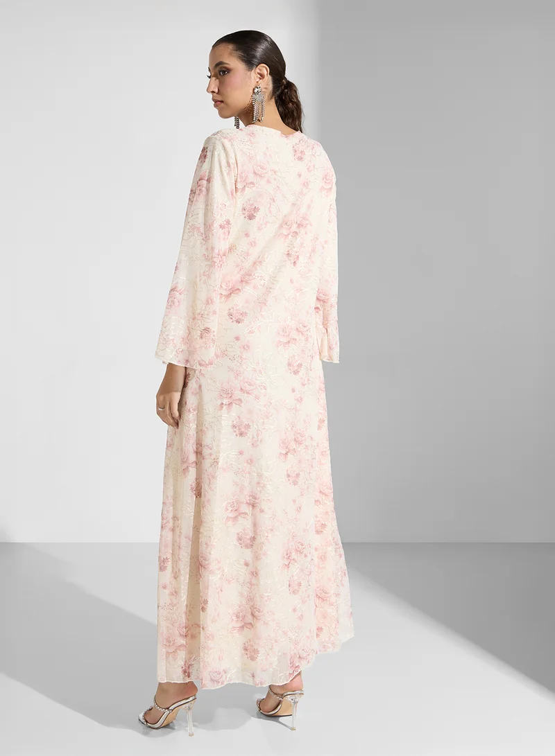 خزانة Floral Chiffon Maxi Dress