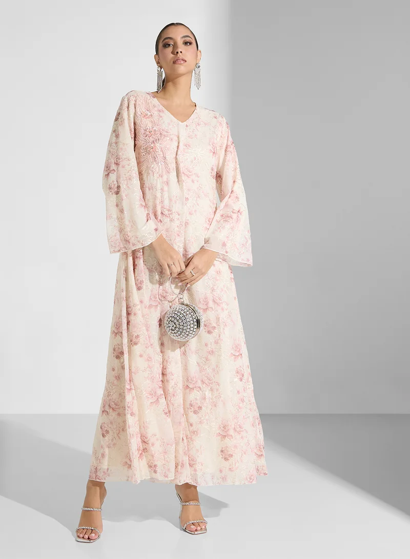 خزانة Floral Chiffon Maxi Dress