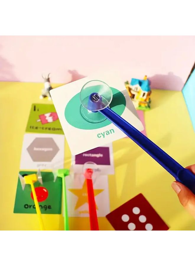 Red Yellow Suction Cup Hammer Creative Teaching Tool with Adhesive Cards - Image 3
