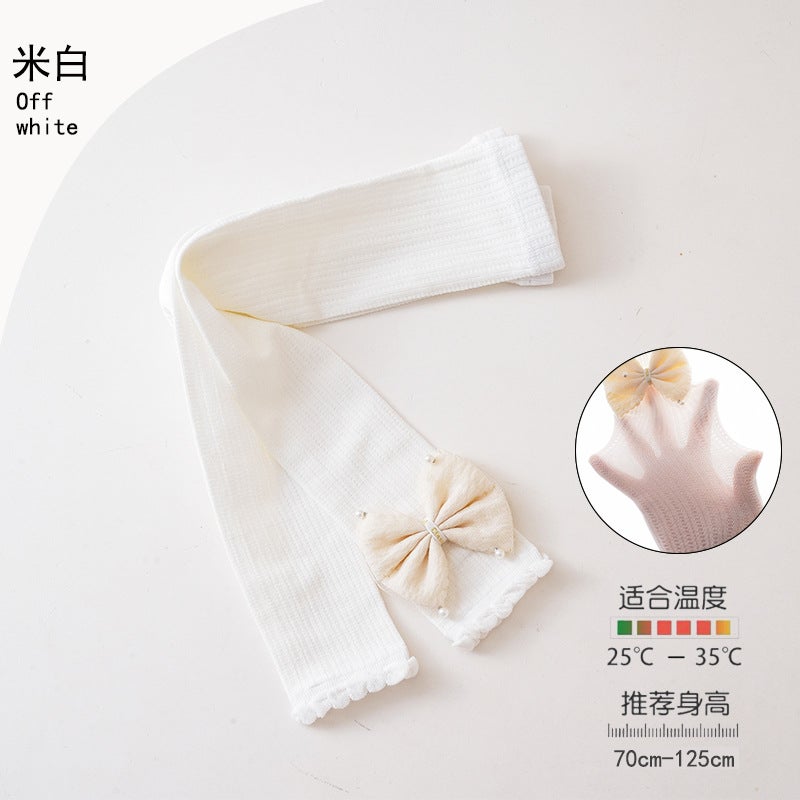 Strict Selection Of Girls' Leggings Thin Summer Mesh Breathable Nine-Point Anti-Mosquito Socks Baby Pantyhose Class A Cotton Large Elastic - Image 1