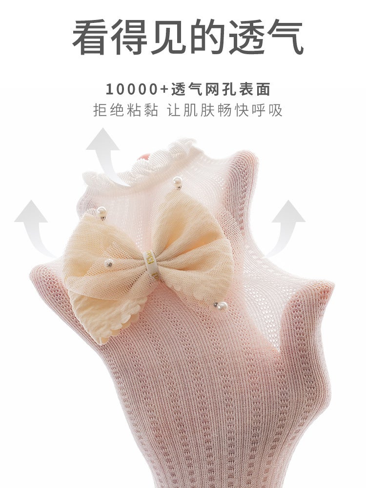 Strict Selection Of Girls' Leggings Thin Summer Mesh Breathable Nine-Point Anti-Mosquito Socks Baby Pantyhose Class A Cotton Large Elastic - Image 5