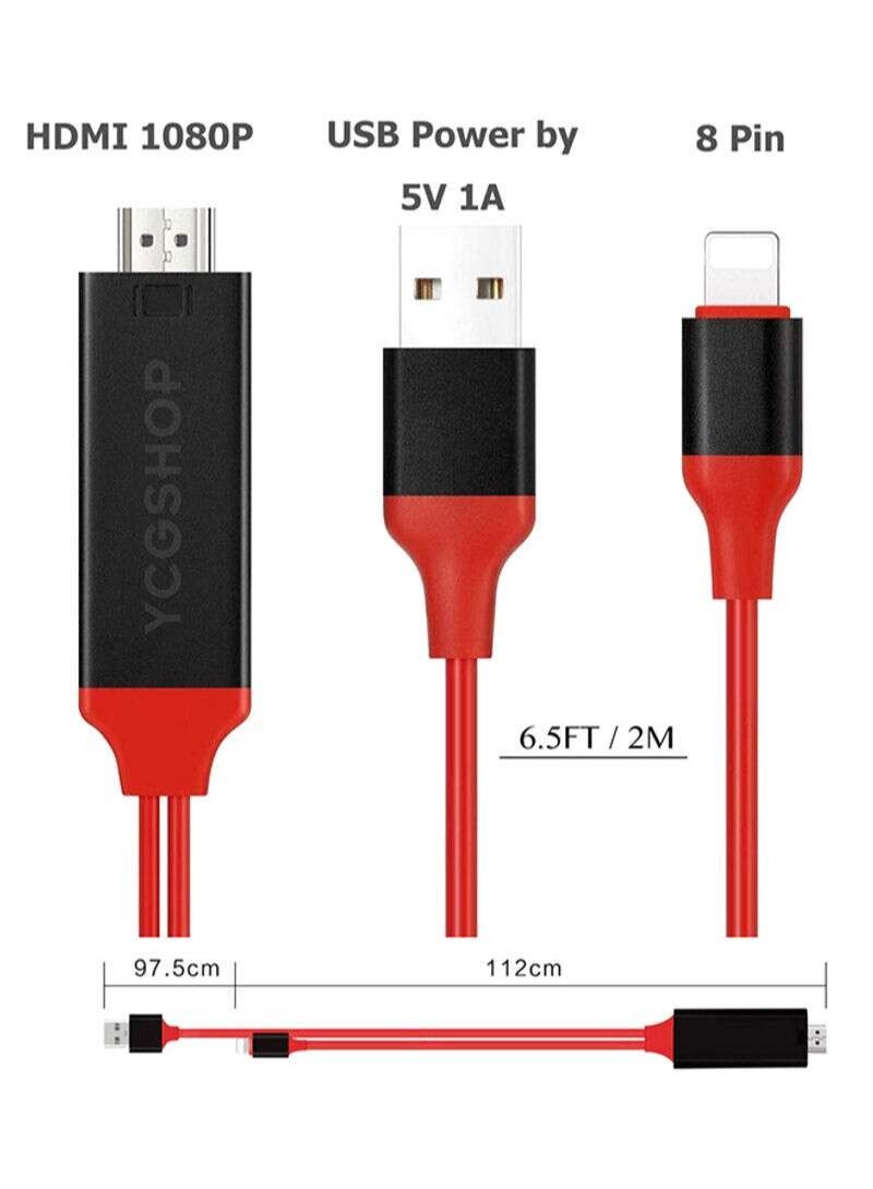 Lightning To HDMI/HDTV AV TV Cable Adapter 2meter - Image 4