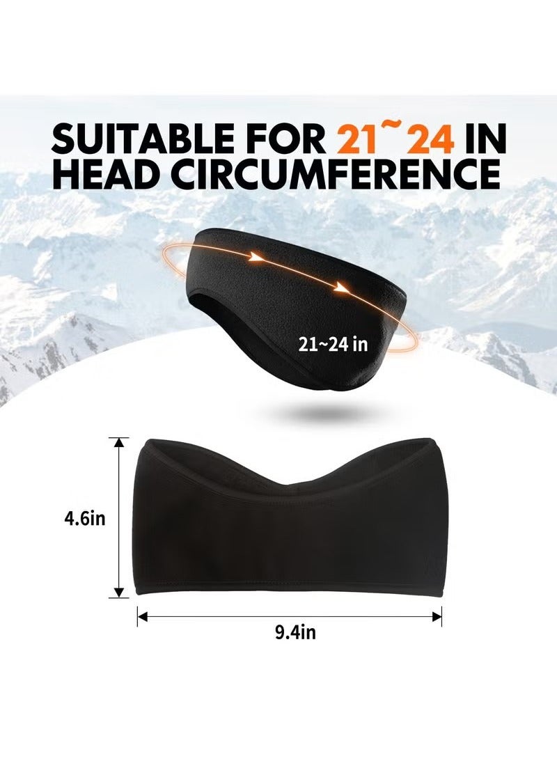 Ear Warmer Headband Muffs for Women Men Winter Fleece Thermal Cold Weather Windproof Covers Soft Full Cover Band Fitness Running Cycling（dark grey） - Image 2