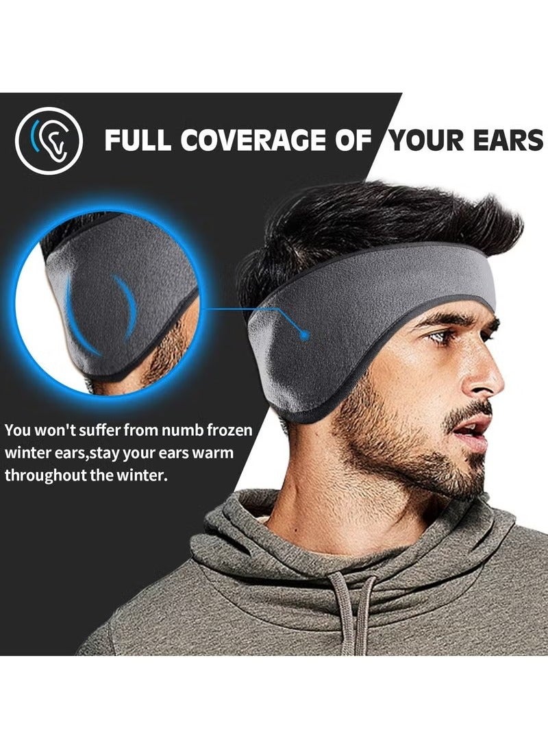 Ear Warmer Headband Muffs for Women Men Winter Fleece Thermal Cold Weather Windproof Covers Soft Full Cover Band Fitness Running Cycling（dark grey） - Image 4