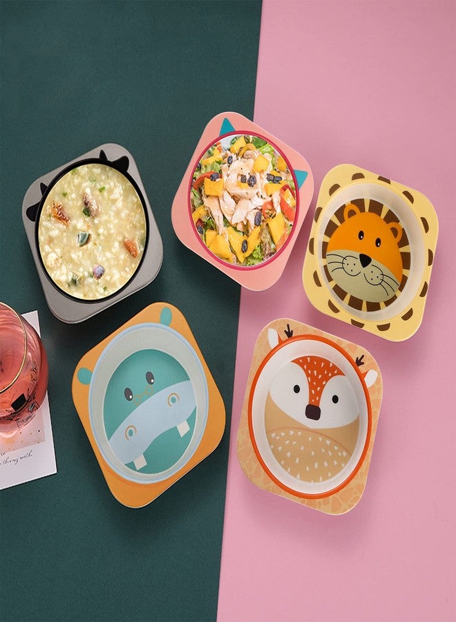 ZEAYEA 6 Pack 10 Oz Small Bowls, Durable Cartoon Bowls for Children, BPA Free Cute Snack Bowl, Square Dinner Tableware for Serving Soup, Cereal, Pasta, Ice Cream, Dishwasher Safe - Image 5