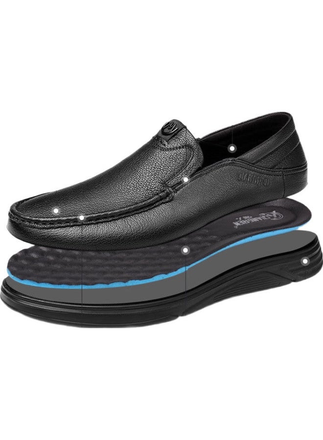 Strongman Comfortable Soft Sheepskin Men'S Shoes Breathable Simple Business Casual Leather Shoes Jda351316 Black 41 - Image 3