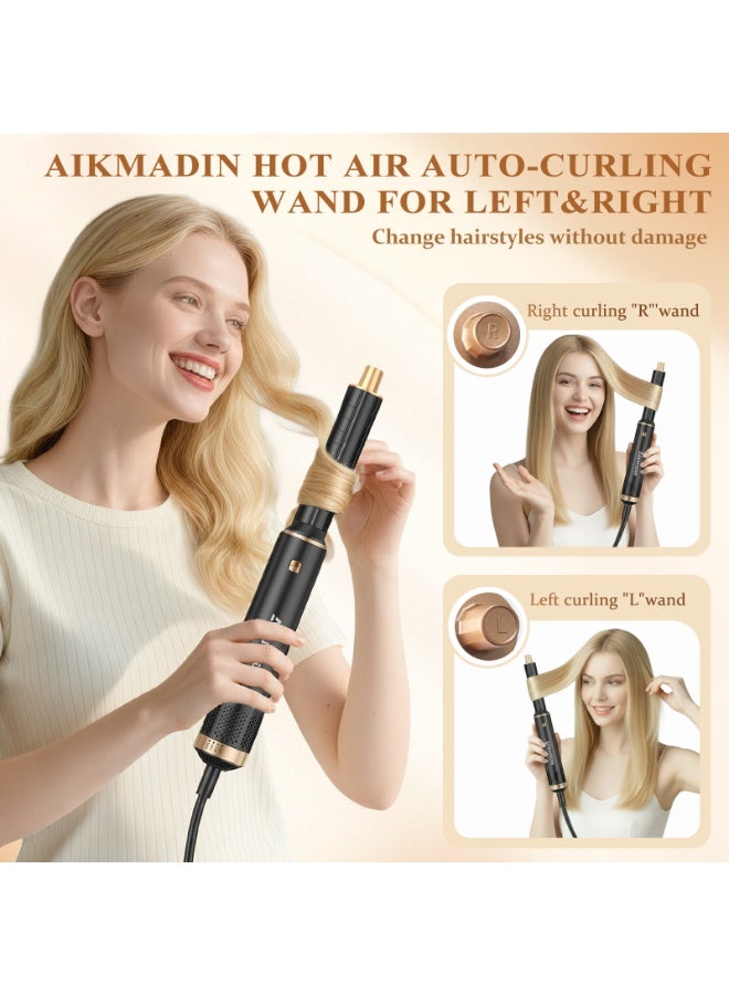 AIKMADIN 5 in 1 Blow Dryer Brush, Upgrade Hair Dryer Brush Air Curler Air Curling Wrap Styler, Detachable Hot Air Brush Negative Ion Curling Brush Iron - Image 5