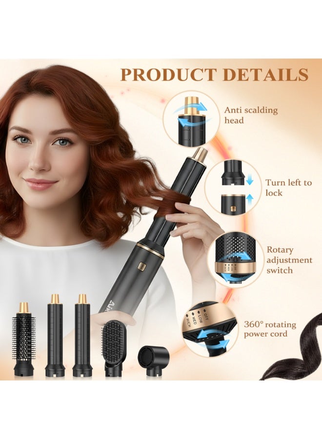 AIKMADIN 5 in 1 Blow Dryer Brush, Upgrade Hair Dryer Brush Air Curler Air Curling Wrap Styler, Detachable Hot Air Brush Negative Ion Curling Brush Iron - Image 4