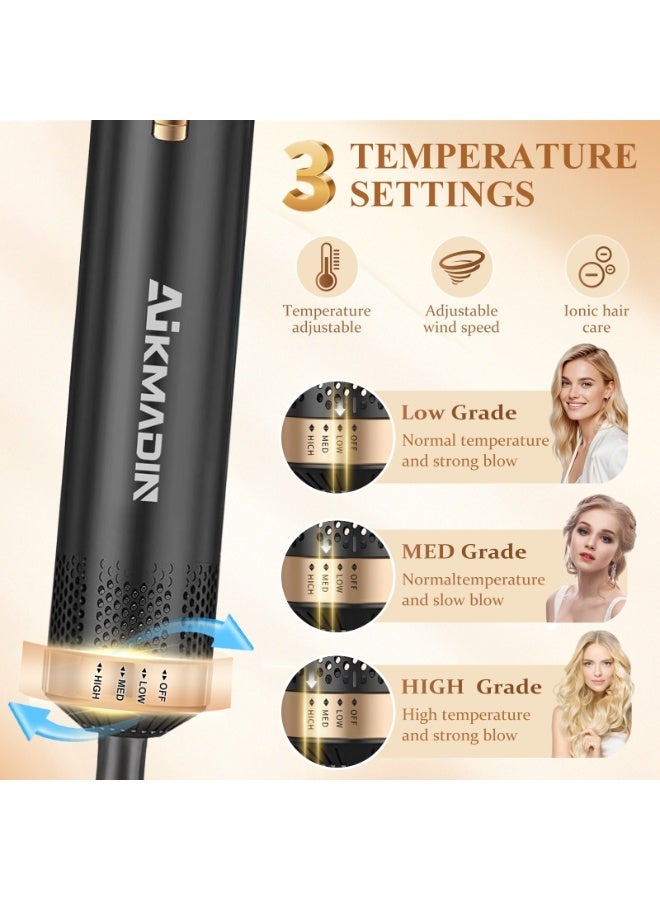 AIKMADIN 5 in 1 Blow Dryer Brush, Upgrade Hair Dryer Brush Air Curler Air Curling Wrap Styler, Detachable Hot Air Brush Negative Ion Curling Brush Iron - Image 3