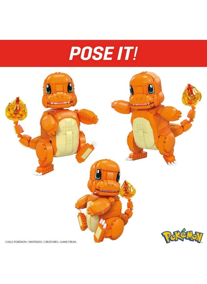 Mega Brands MEGA Pokémon Jumbo Charmander Building Set with 750 Compatible Bricks and Pieces and Poké Ball, Toy Gift Set for Ages 10 and up, HHL13  - Image 4