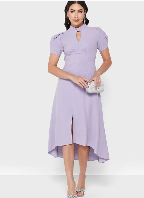 Front Keyhole Asymmetric Dress