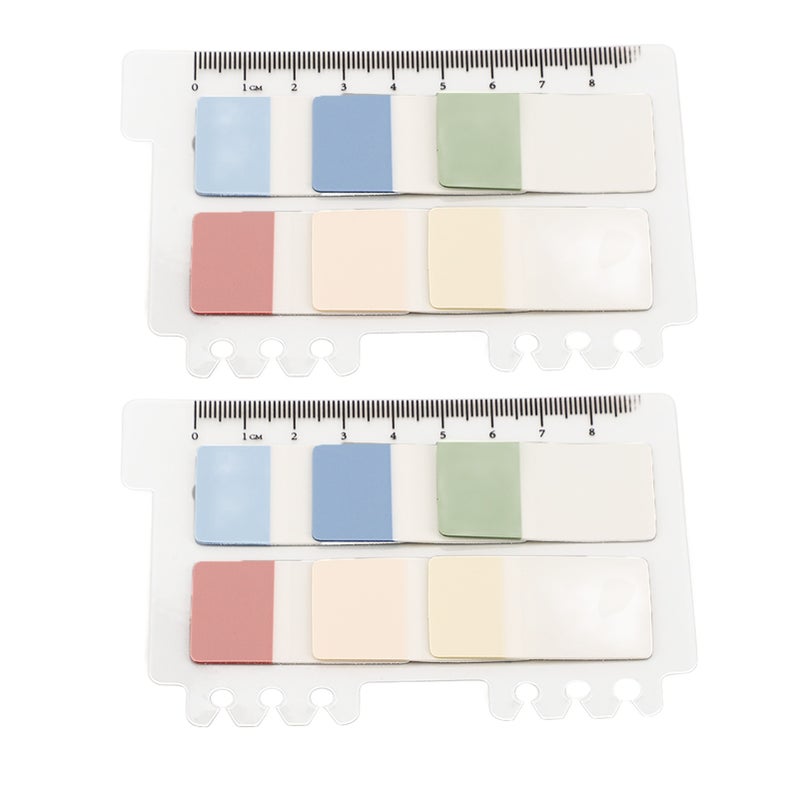 2 Sets Transparent Sticky Notes 6 Colors Morandi Waterproof Translucent PET Sticky Notes for File Classification Index Labels - Image 1