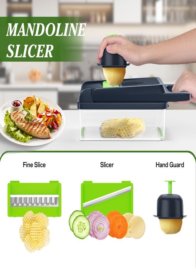 HomeHacks قطاعة خضراوات هوم هاكس، أداة مطبخ متعددة الوظائف 12 في 1، مكعبات، شرائح، قطاعة بصل، سلطة، مبشرة جبن وفاصل بيض - غطاء قطاعة خضراوات متعدد الوظائف بمقبض (رمادي) - Image 4