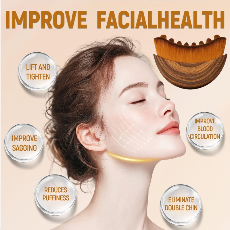 sprsum Lymphatic Contour Face Brush,Dry Lymphatic Contour Face Brush Soft Set,Lymphatic Drainage Massager for Face,Chin & Neck Relaxation,Portable Beauty Tool with Travel Case. Style B - Image 2