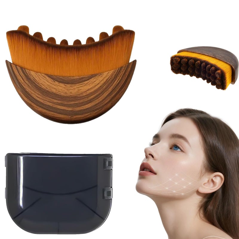 sprsum Lymphatic Contour Face Brush,Dry Lymphatic Contour Face Brush Soft Set,Lymphatic Drainage Massager for Face,Chin & Neck Relaxation,Portable Beauty Tool with Travel Case. Style B - Image 1