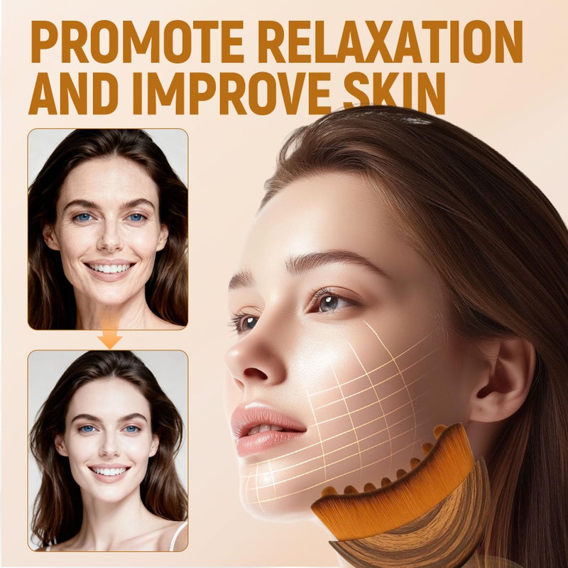 sprsum Lymphatic Contour Face Brush,Dry Lymphatic Contour Face Brush Soft Set,Lymphatic Drainage Massager for Face,Chin & Neck Relaxation,Portable Beauty Tool with Travel Case. Style B - Image 5