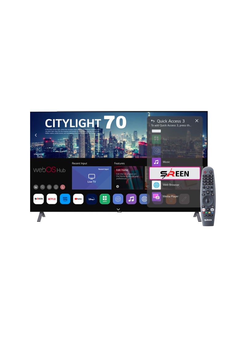 SREEN Sreen 70-Inch Frameless 4K UHD Smart LED TV – WebOS, Magic Remote, Dynamic Sound, Built-in Receiver, Wi-Fi  - Image 4