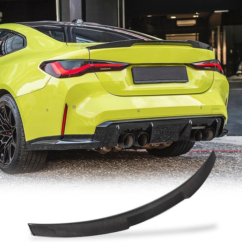 MCARCAR KIT Carbon Fiber Trunk Spoiler Compatible with 20212025 4Series G22 Coupe M4 G82 Auto Rear Boot Lid Highkick Spoiler Wing Lip