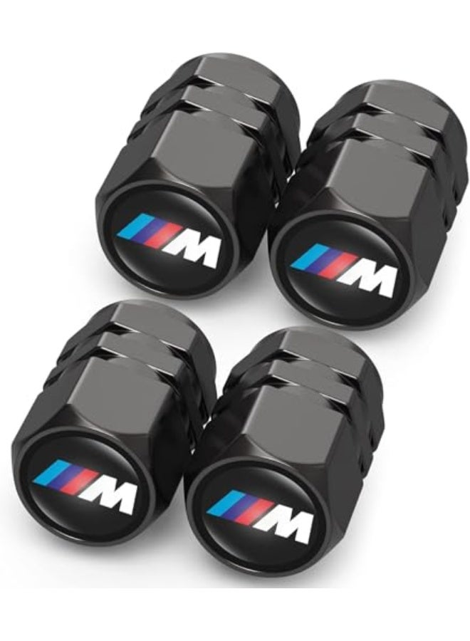 بي ام دبليو موتور سبورت غطاء صمامات الإطارات 4PCS، أغطية إطارات سيارات متوافقة مع BMW M M2 M4 M5 M6 M8 X1 X2 X3 X5 X6 M135i M240i Z4 328i X7، غطاء مانع للتسرب والغبار لإطارات السيارات - Image 1